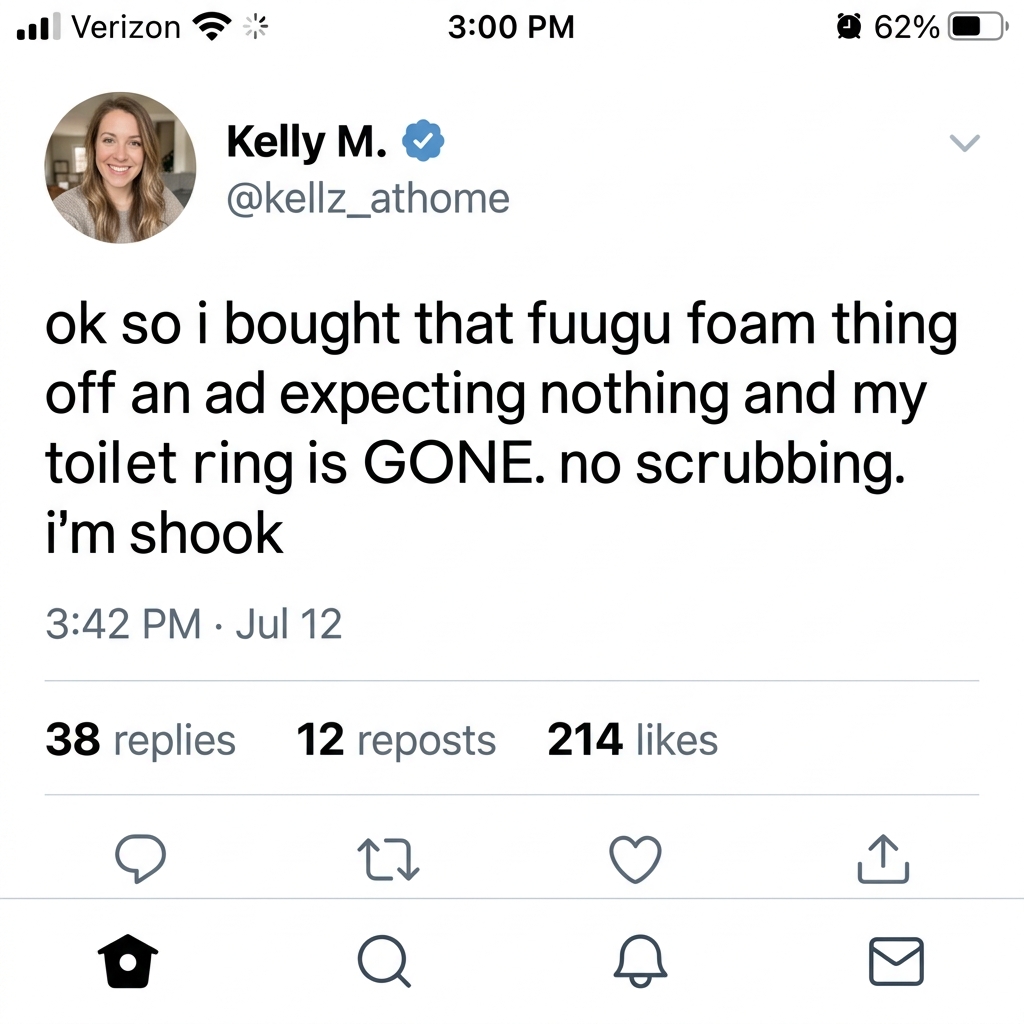 Social post by @kellz_athome praising Fuugu foam cleaner